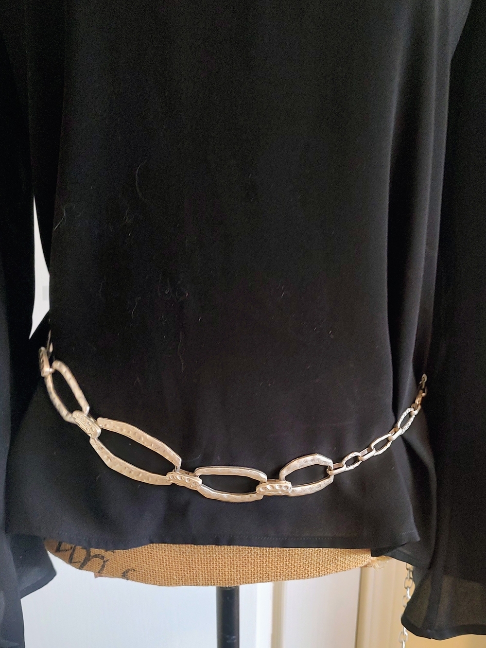Chico's Hammered Silver-Tone Link Chain Belt - Picture 13 of 14
